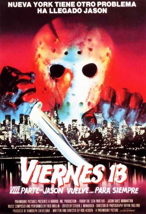 Car&aacute;tula de Viernes 13. Parte VIII: Jason vuelve... para siempre